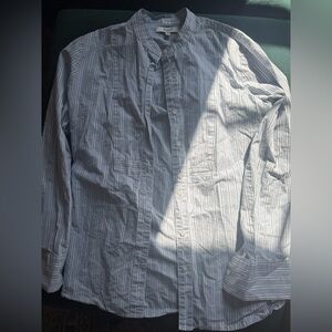 NWOT Madewell Light Blue Striped Button-Down Shirt -100% Cotton
